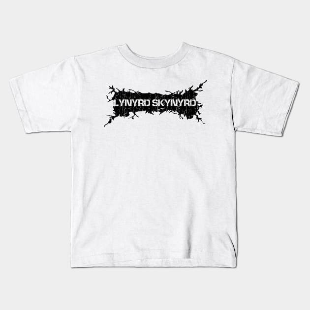 Black Distressed - Lynyrd Skynyrd Kids T-Shirt by PASAR.TEMPEL